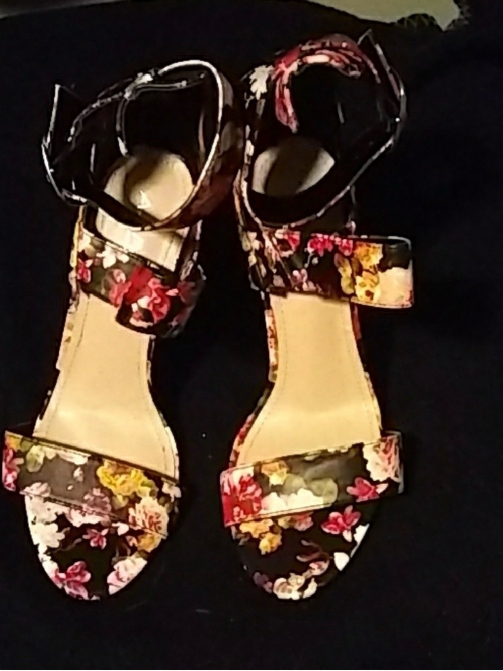 Floral strappy heels Size 9